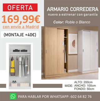 Armario corredero nuevo con envío