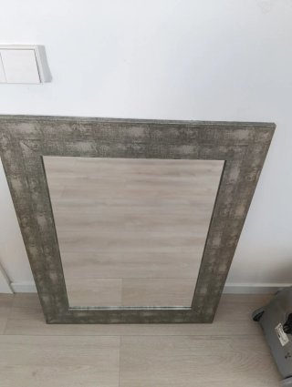 Espejo Marco Madera Gris Plata 70x50cm