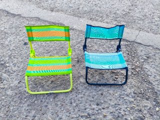 Silla Playa Plegable Verde y Naranja