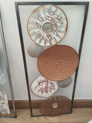 Juego 2 Cuadros Decorativos Metal Flores