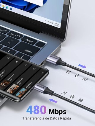 UGREEN 2Pack Cable USB C a A Carga Rápida 3A QC 3.0