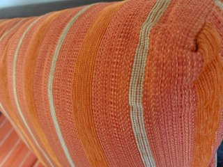 Sofá Cama Tela Naranja y Marrón