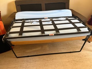 Sofá Cama Tela Naranja y Marrón
