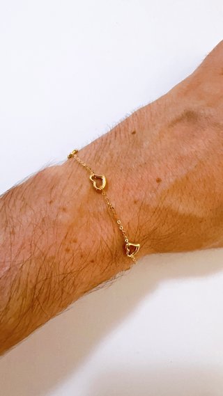 Bracciale con cuori in oro giallo 18kt 750
