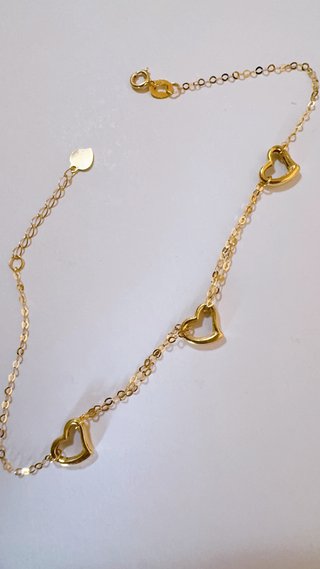 Bracciale con cuori in oro giallo 18kt 750
