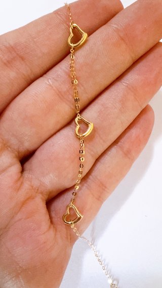 Bracciale con cuori in oro giallo 18kt 750
