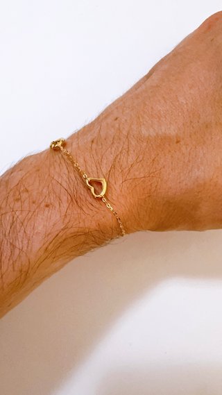 Bracciale con cuori in oro giallo 18kt 750