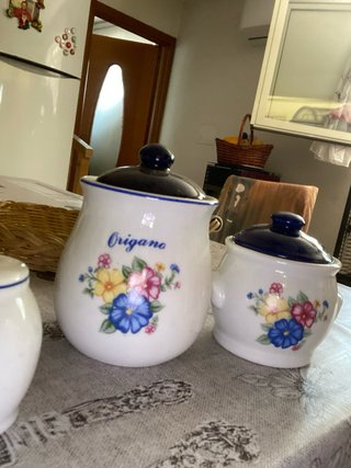 Set spezie ceramica decorato fiori