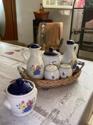Set spezie ceramica decorato fiori