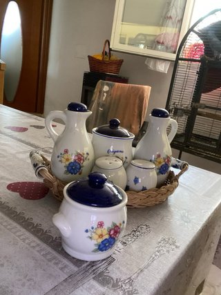Set spezie ceramica decorato fiori