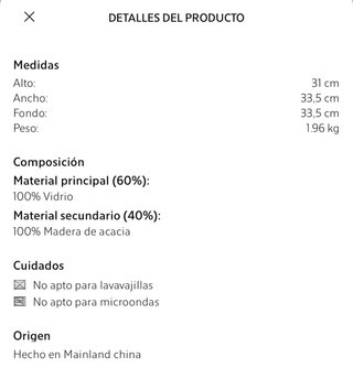 Plato de tarta de madera y cristal zara home