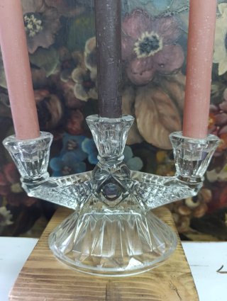 Candelabro de cristal tallado