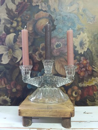 Candelabro de cristal tallado