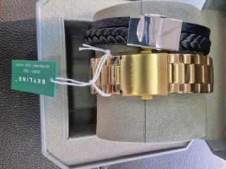Reloj SKYLINE Oro y Verde + Pulsera