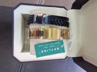 Reloj SKYLINE Oro y Verde + Pulsera