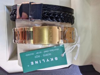 Reloj SKYLINE Oro y Verde + Pulsera