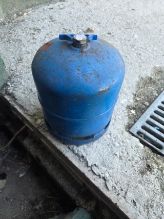 Bombona de camping azul