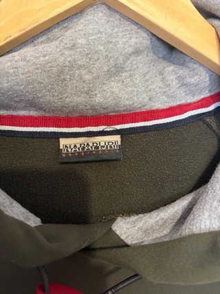 Sudadera NAPAPIJRI XXL Verde Caqui Capucha Logo