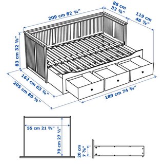 Cama Diván Ikea Hemnes Blanca
