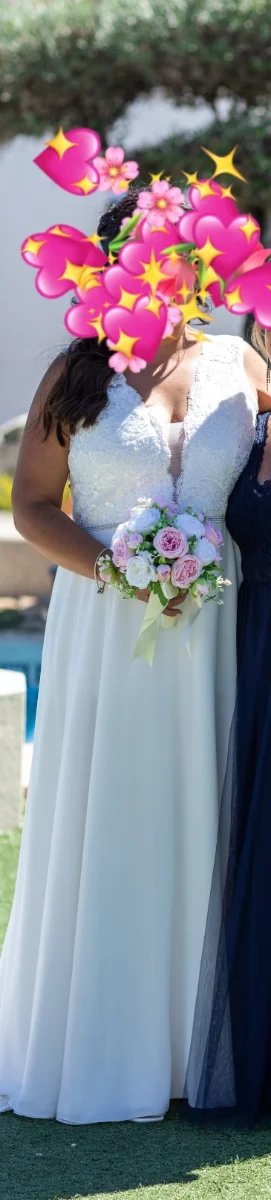 Vestido de Novia Vértice Gala Blanco y Rosa
