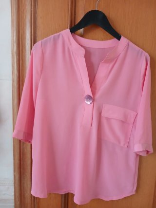 Camisa rosa chicle de modista talla única