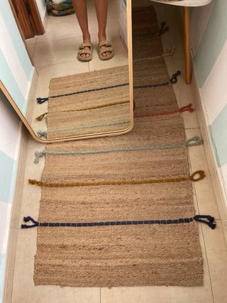 Alfombra de Ikea rafia trenzas colores