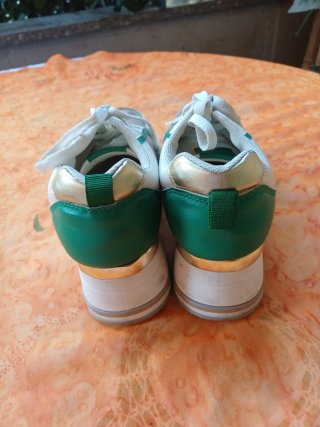 Sneakers donna bianche e verdi tg 39 (VESTONO 38)