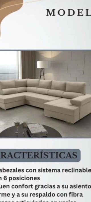 Sofá modular beige de tela