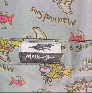 Camicia Maui & Sons Hawaiana Pesci Azzurra L
