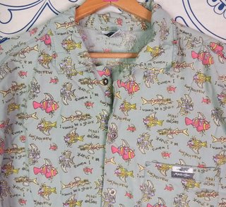 Camicia Maui & Sons Hawaiana Pesci Azzurra L