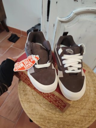 Vans kno Skool Scarpe Marroni/Grigie Tg 36 Nuove