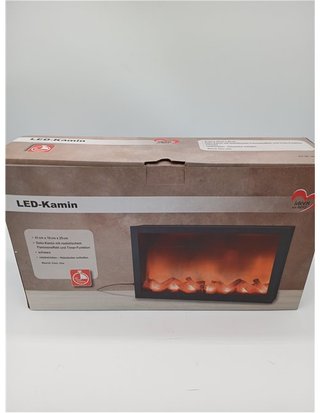 Ideen mit Herz Chimenea LED - eléctrica - sin calefacción - efecto de fuego realista - 41 x 10 x 25 cm - con función temporizador (6