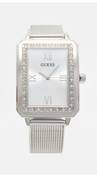 Reloj Guess plateado con brillantes