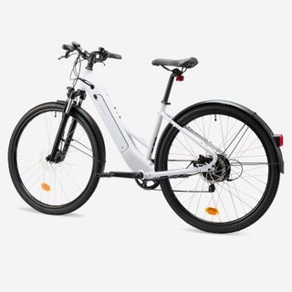 Bicicleta Trekking Eléctrica Cuadro Bajo E-Actv 100 Gris