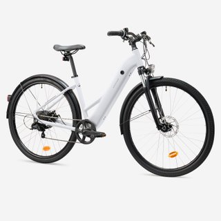 Bicicleta Trekking Eléctrica Cuadro Bajo E-Actv 100 Gris