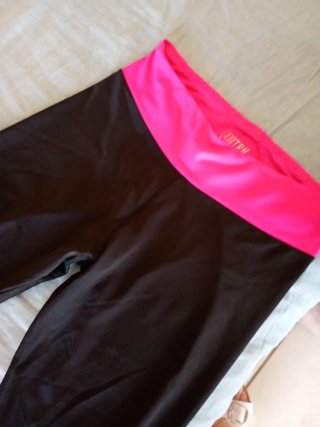 Leggings pinocchietto marrone e rosa