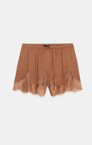 Conjunto Zara Top Volantes y Shorts Encaje XL