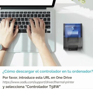Impresora Térmica Portátil Negra/Azul