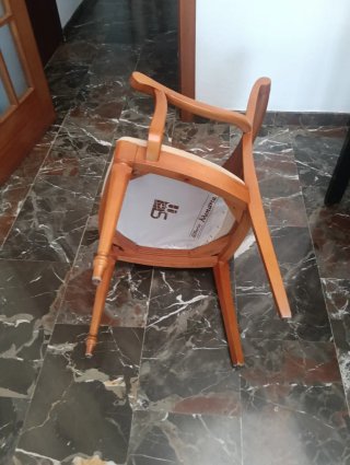 Butacas de comedor madera y ratán