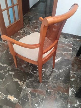 Butacas de comedor madera y ratán