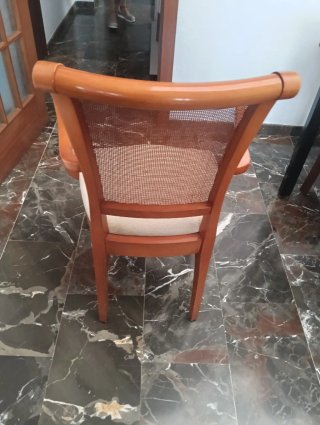 Butacas de comedor madera y ratán