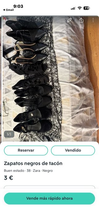 Zapatos tacón Zara negros talla 38