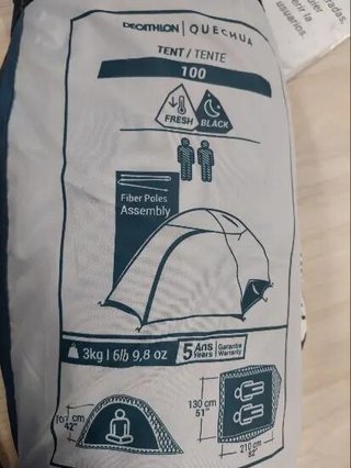 Tienda de campaña 2 personas Quechua MH100 F&B