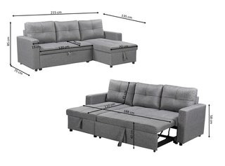 Sofá cama de terciopelo negro 215 cm - Arcon y cama doble