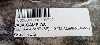 CAJA CAMBIOS AUDI A4 AVANT (8E) 1.9 TDI Quattro (96kW)
