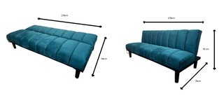Sofá Cama Cali Terciopelo Gris o Azul – Ideal para Espacios Pequeños