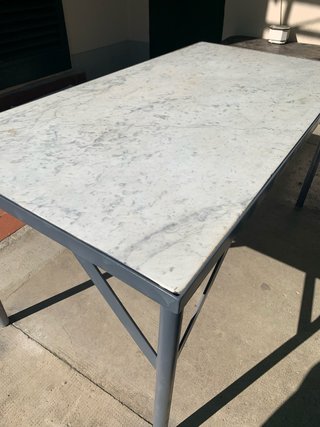 Tavolo marmo e ferro grigio
