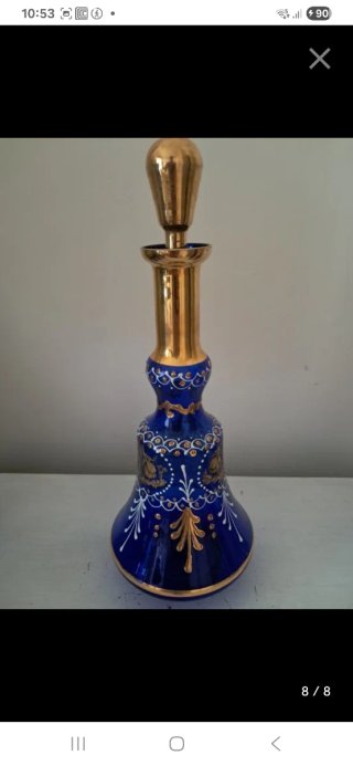 Servizio bicchieri Murano blu e oro