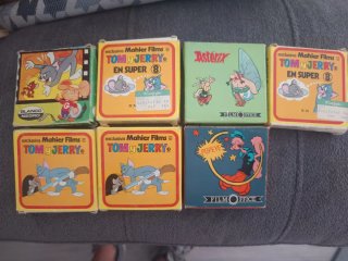 Lote 6 Películas Super 8 Tom y Jerry, Asterix, Pop
