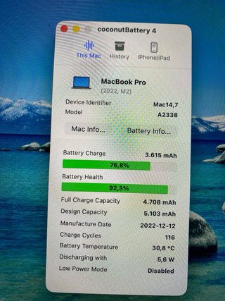 MacBook Pro 13 M2 2022 512GB SSD 8GB RAM